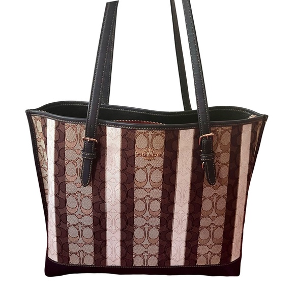 Coach Mollie Tote 25 in Signature Jacquard with Stripes - Picture 1 of 10